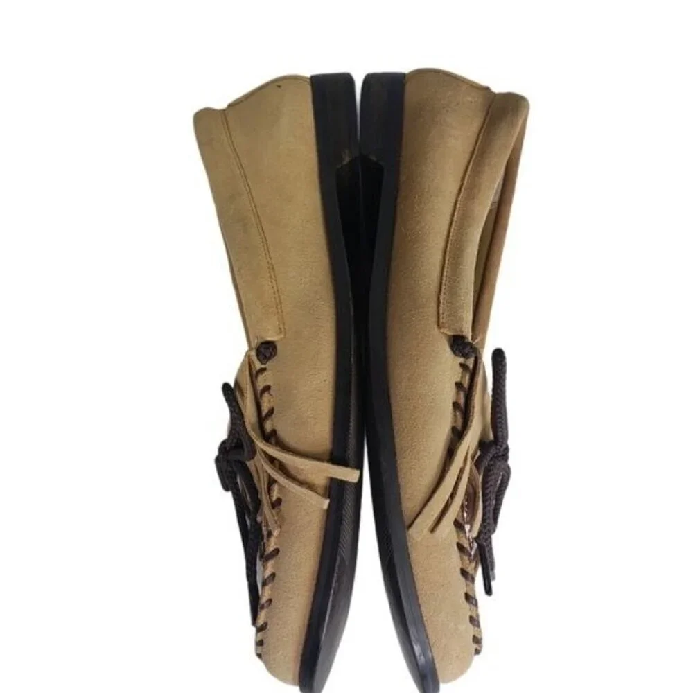 Glory II Suede‎ Moccasin Loafers Beaded Indian Design Shoes Women's Size 8.5